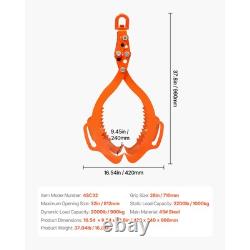 Pinces à bûches en acier de 32 pouces, outil de grappin à quatre griffes, manipulateur de bois robuste Pinces à bûches en acier de 32 pouces, outil de grappin à quatre griffes, manipulateur de bois robuste