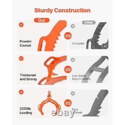 Pinces à bûches en acier de 32 pouces, outil de grappin à quatre griffes, manipulateur de bois robuste