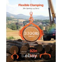 Pinces de levage à bûches de 36 pouces, grappin en acier à 4 griffes, outil de manutention du bois robuste