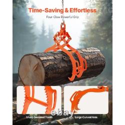 Pinces de levage à bûches de 36 pouces, grappin en acier à 4 griffes, outil de manutention du bois robuste