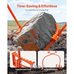 Pinces de levage en pierre de 24 pouces à deux griffes en acier, grappin à roche robuste pour manutention de bûches.