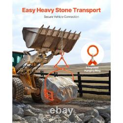 Pinces de levage en pierre de 24 pouces à deux griffes en acier, grappin à roche robuste pour manutention de bûches.