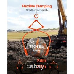 Pinces de levage en pierre de 24 pouces à deux griffes en acier, grappin à roche robuste pour manutention de bûches.