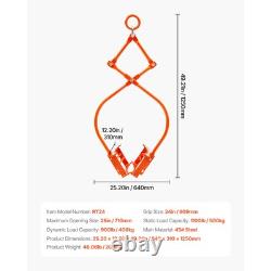 Pinces de levage en pierre de 24 pouces à deux griffes en acier, grappin à roche robuste pour manutention de bûches.