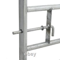 Portail de sécurité en métal galvanisé pour entrée de champ de ferme équestre de 7 barres de 3 à 12 pieds.