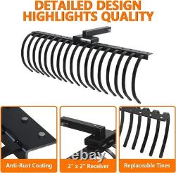 Râteau à paille de pin à tirer derrière le déchaumeur avec 17 dents pour tracteur de pelouse ATV/UTV