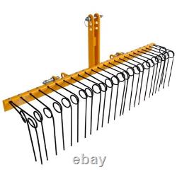 Râteau à paille en acier robuste de 60'' pour attelage 3 points pour tracteurs Cat-0 et Cat-1
