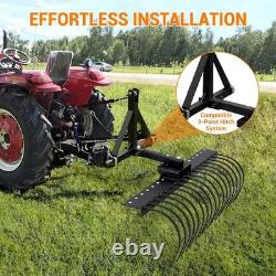 Râteau de paysage lourd 60 avec 20 dents amovibles pour tracteur ATV UTV