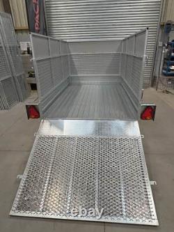 Remorque Apache 8X5 Heavy Duty pour Jardiniers Paysagistes avec bords extra hauts et rampe arrière