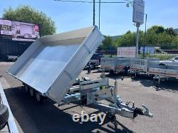 Remorque basculante à triple essieu de 13,3 pieds x 6,6 pieds 3500 kg hydraulique lourde