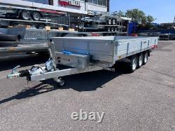 Remorque basculante à triple essieu de 13,3 pieds x 6,6 pieds 3500 kg hydraulique lourde