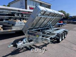 Remorque basculante à triple essieu de 13,3 pieds x 6,6 pieds 3500 kg hydraulique lourde