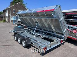 Remorque basculante à triple essieu de 13,3 pieds x 6,6 pieds 3500 kg hydraulique lourde