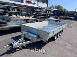 Remorque basculante à triple essieu de 13,3 pieds x 6,6 pieds 3500 kg hydraulique lourde