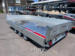 Remorque basculante à triple essieu de 13,3 pieds x 6,6 pieds 3500 kg hydraulique lourde