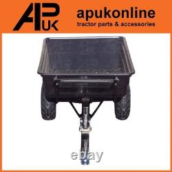 Remorque basculante robuste pour ATV avec bac en polyéthylène pour l'utilisation de boue, gravier, sol, foin et compost.