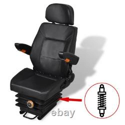 Siège de tracteur WALPLUS avec suspension, noir, universel, robuste et résistant