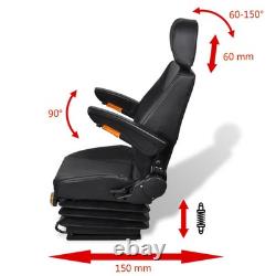 Siège de tracteur WALPLUS avec suspension, noir, universel, robuste et résistant