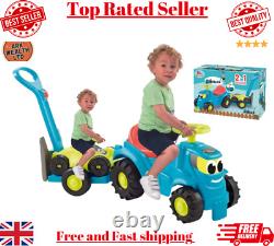 Tracteur à Pousser Ecoiffier avec Remorque et Tondeuse : Amusement pour Petits Jardiniers