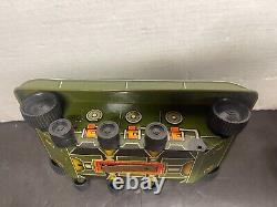 Tracteur à remontoir diesel lourd MARX CATERPILLAR des années 1950 en métal étain vintage