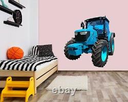Tracteur bleu 3D I548 Papier peint mural Poster Transport Autocollants muraux Miel