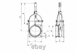 Vanne à guillotine robuste 6'' à double bride