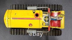 Vintage Marx Toys Tracteur Caterpillar Diesel en tôle lithographiée et remorque Heavy Duty J2