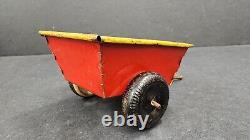 Vintage Marx Toys Tracteur Caterpillar Diesel en tôle lithographiée et remorque Heavy Duty J2