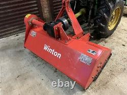 Winton 125cm Flail Tondeuse Rouleau Arrière Tracteur De Jardin Compact
